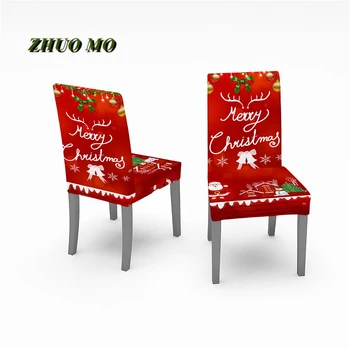 Эластичный рождественский чехол для стула, Санта-Клауса, кухни, обеденных стульев, чехлы для вечеринки, Нового года, домашнего декора, 2шт
