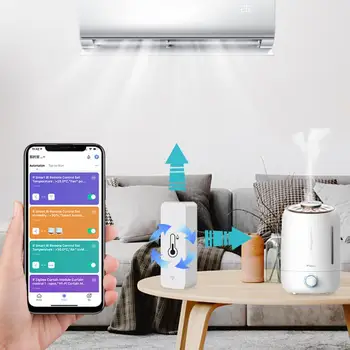 Настенный датчик температуры и влажности, работающий с Alexa Google Assistant, датчик температуры и влажности Tuya Smart Smart Life