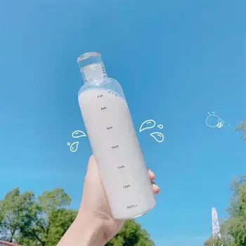 Портативная герметичная бутылка для воды для занятий спортом на открытом воздухе, чашка для воды большой емкости, чайник с мотивирующей отметкой времени
