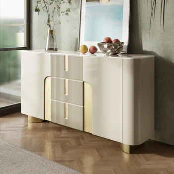 Современный минималистичный буфет, шиферный шкаф, мебель для гостиной, консольный столик в прихожей, кухонные шкафы белого цвета