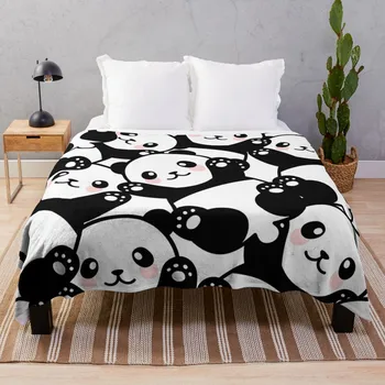 Одеяло с ворсом из милой мультяшной панды, модные диванные одеяла, одеяла и накидки, детское одеяло из фланелевой ткани