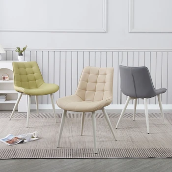 Обеденные стулья в скандинавском кремовом стиле, подушка для домашнего минимализма, Роскошные обеденные стулья со спинкой, мебель Sillas De Comedor WZ50DC
